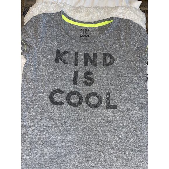 Kind is cool girls sz. XL gray asymmetrical tee. Soft, cute - Picture 2 of 10